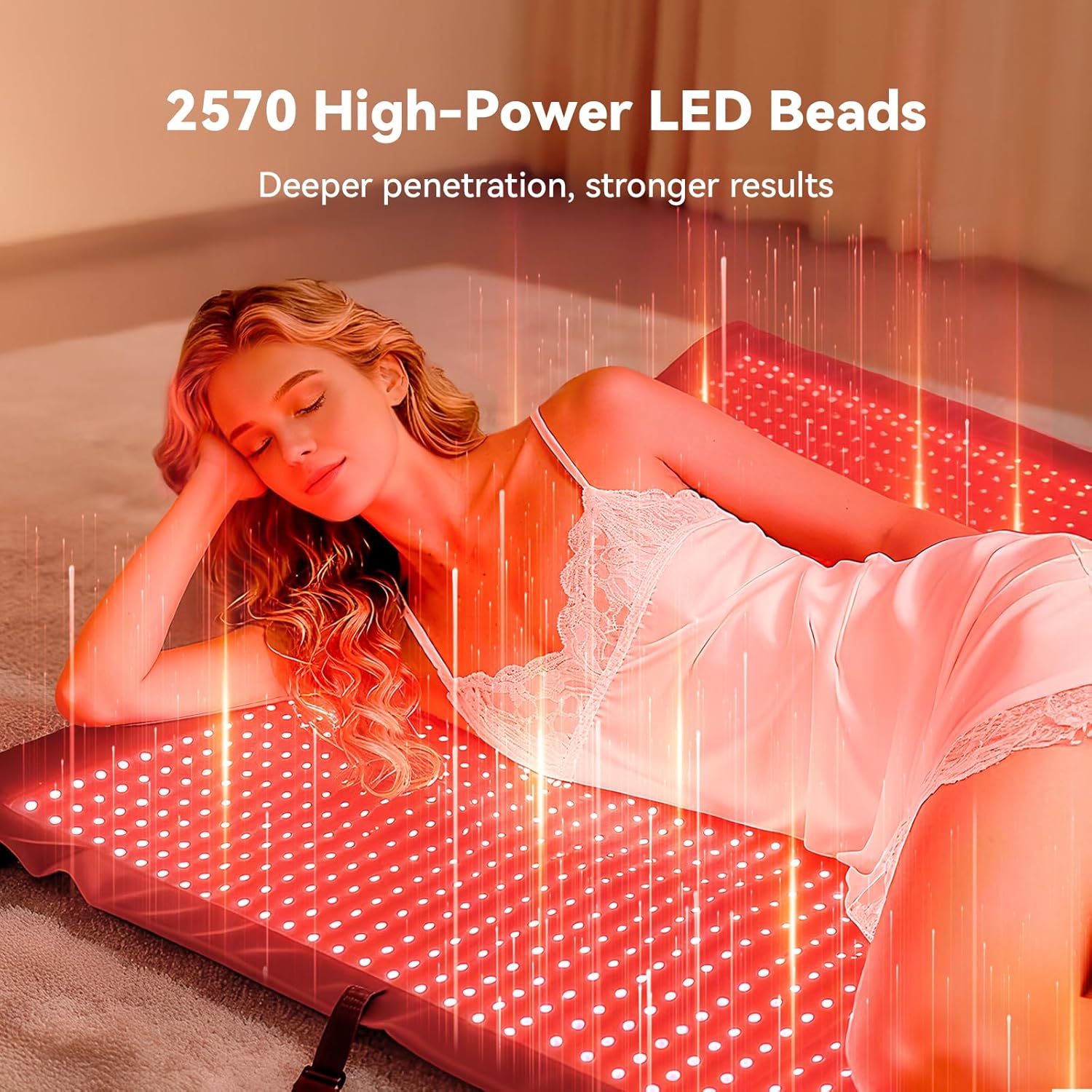 LPKP Luxury 74.6" x 33.3" Full Body RLT Sleeping Bag, 2570 LEDs – Premium Enclosed Red Light Therapy Pod LPKP