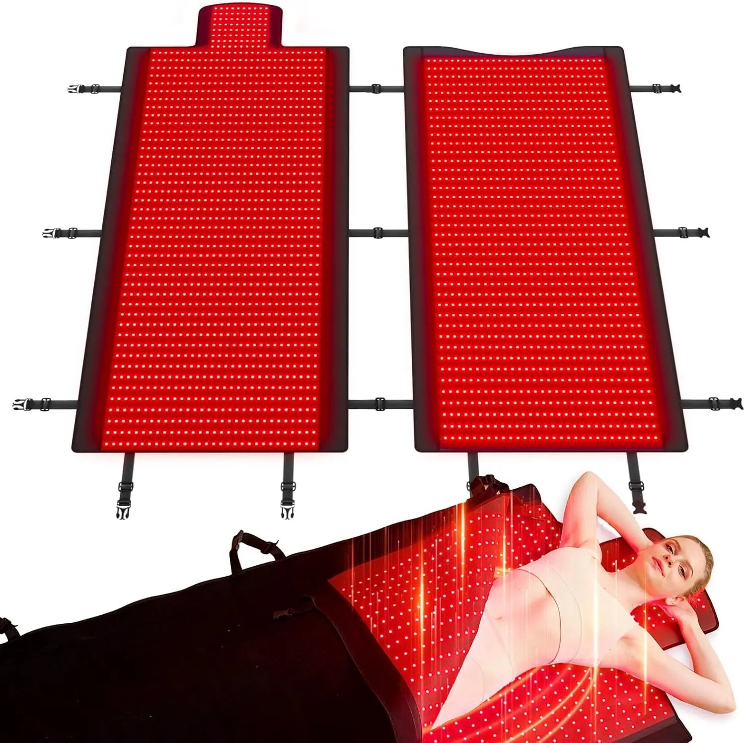 LPKP 36.3" x 15.8" Red Light Therapy Mat (325 LEDs, 660nm/850nm) – Portable RLT Pad for Targeted Relief LPKP