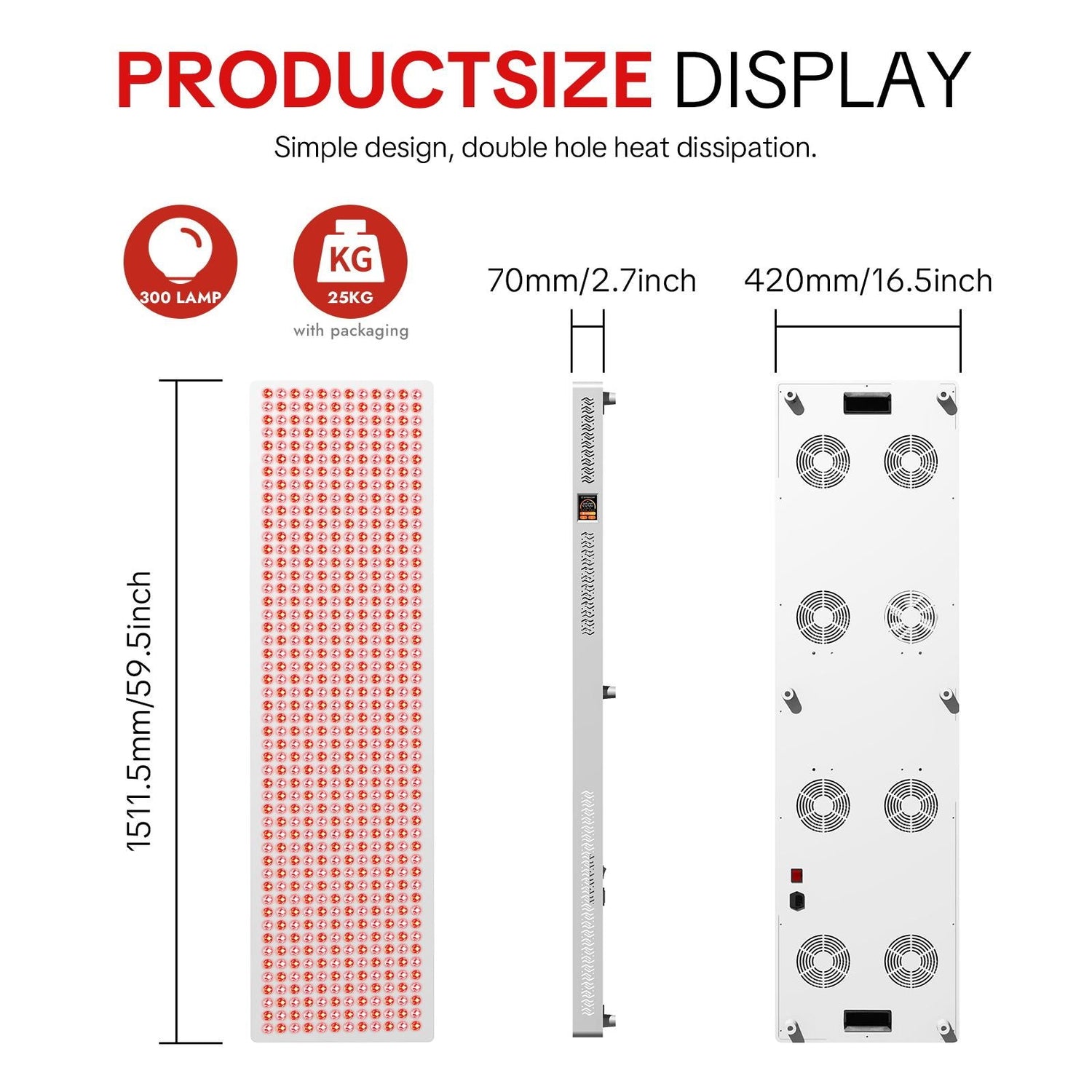 LPKP Full Pro 600 LED | Professional Half-Body Red Light Therapy Panel LPKP