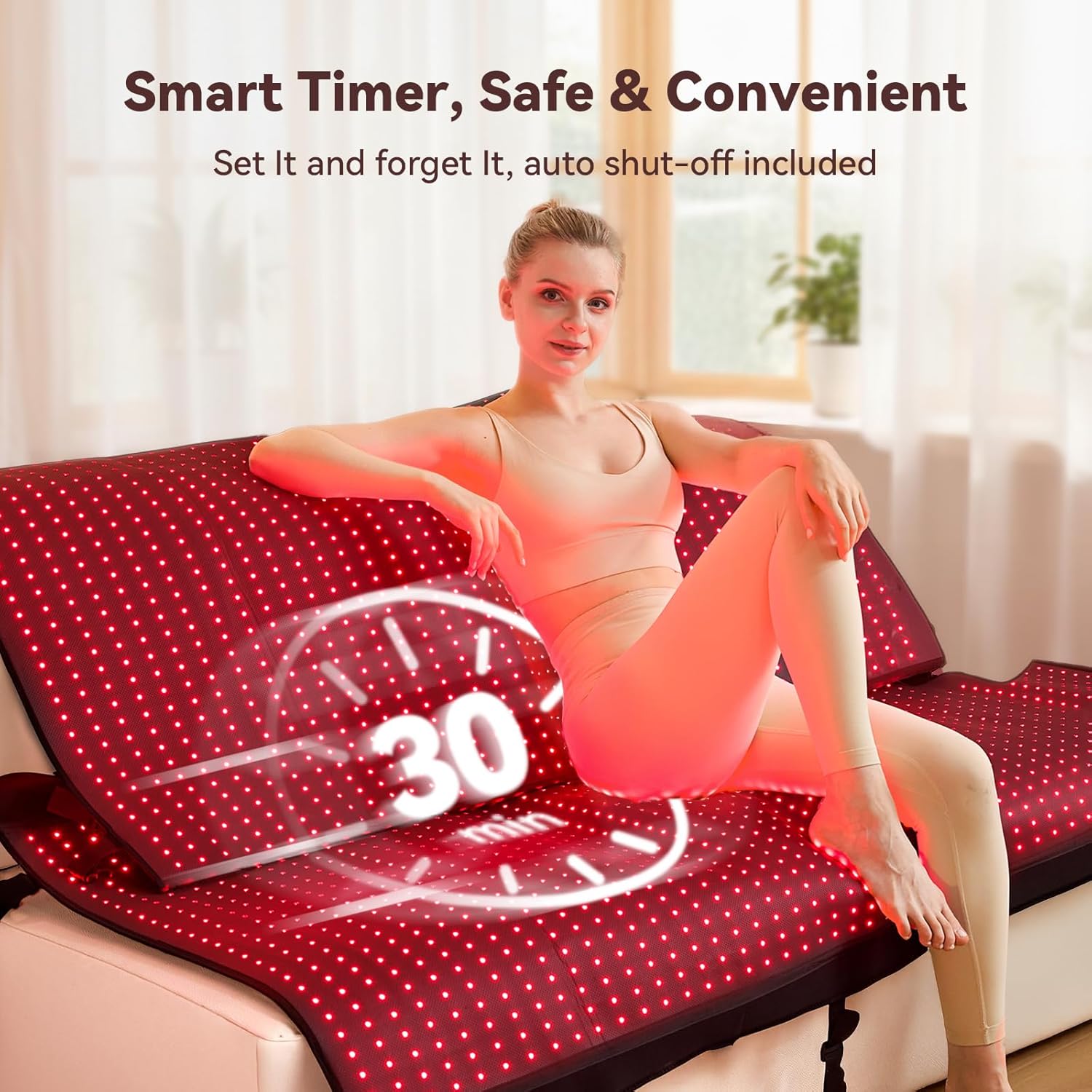 LPKP Luxury 74.6" x 33.3" Full Body RLT Sleeping Bag, 2570 LEDs – Premium Enclosed Red Light Therapy Pod LPKP