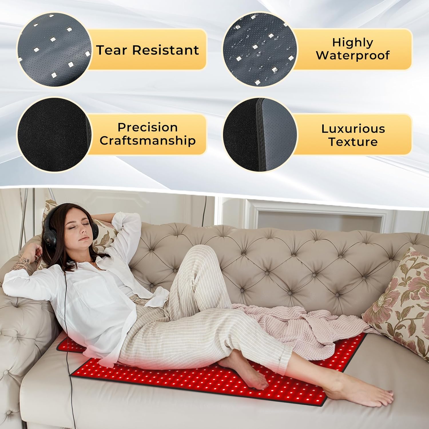 LPKP 47.5" x 20" Full Body Red Light Therapy Blanket, 770 LEDs – Premium RLT Pad for Pain &amp; Recovery LPKP