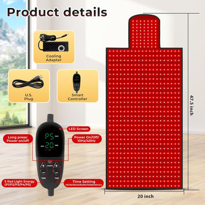 LPKP 47.5&quot; x 20&quot; Full Body Red Light Therapy Blanket, 770 LEDs – Premium RLT Pad for Pain &amp; Recovery LPKP