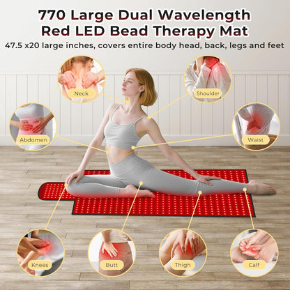 LPKP 47.5&quot; x 20&quot; Full Body Red Light Therapy Blanket, 770 LEDs – Premium RLT Pad for Pain &amp; Recovery LPKP