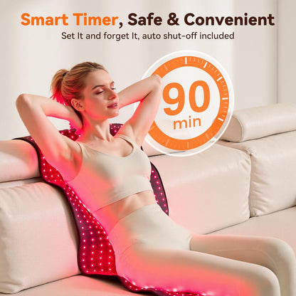 LPKP 65&quot; x 20&quot; Full Body Red Light Therapy Blanket (875 LEDs) – Large RLT Pad for Back, Shoulder &amp; Waist LPKP